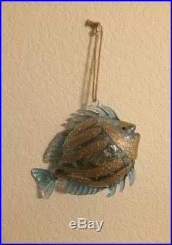 New Pottery Barn Butterfly Fish Glass Ornament