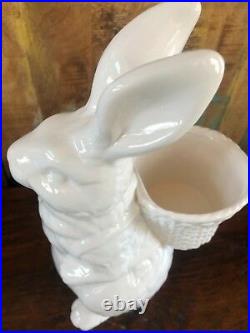 New Pottery Barn Garden Bunny Ceramic Large Medium And Small Easter Set Decor