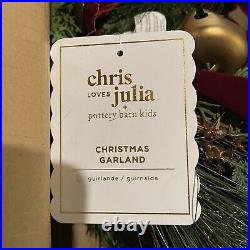 New Pottery barn Chris Loves Julia Garland Christmas Faux Pine Light Up Ribbon