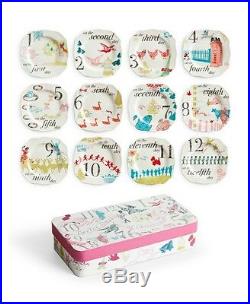New Rosanna Collectible Set Of 12 Days Of Christmas Appetizer Plates