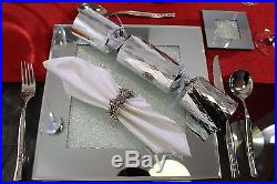 New Set Of Six Mirrored Placemats With Swarovski Crystals Dining DInner Table