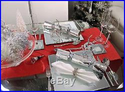 New Set Of Six Mirrored Placemats With Swarovski Crystals Dining DInner Table