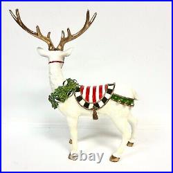 (New) Set of 2 Mackenzie-Childs Peppermint Reindeer