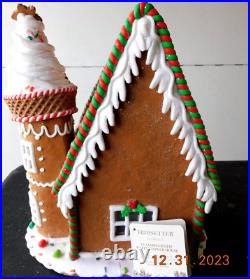 New Trimsetter Light Up Gingerbread Waffle House Ice Cream Cone Tower 12 Tall