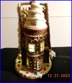 New Trimsetter Light Up Gingerbread Waffle House Ice Cream Cone Tower 12 Tall