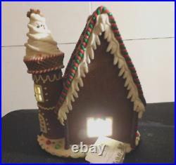 New Trimsetter Light Up Gingerbread Waffle House Ice Cream Cone Tower 12 Tall