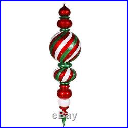 New Vickerman 62 Red, White, and Green Candy Finial Christmas Ornament