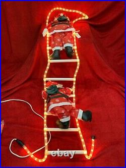 New Vintage 57 Christmas Decor Santa Climbing Rope Light Ladder Indoor Outdoor
