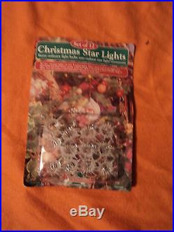 New Vintage Christmas Star Light Covers Tree Trimmers String Set Of 12 Ornaments
