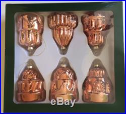 New Williams Sonoma Copper Glass Ornaments Christmas