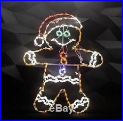 New XMAS Gingerbread Boy Holiday Outdoor LED Lighted Decoration Steel Wireframe