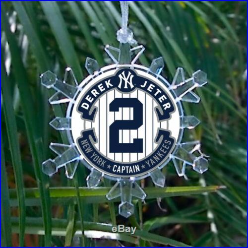 New York Yankees Derek Jeter Snowflake Light Holiday Christmas Tree Ornament
