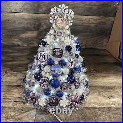 New York Yankees NYY Bronx Bombers Christmas Tree 18 With Lights Jeter Rivera