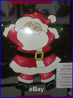 New in box Lighted Santa Christmas Window indoor / outdoor Decoration