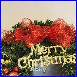 Newly Christmas Wreath 40/50cm Door Wall Ornament Garland Decoration Bowknot