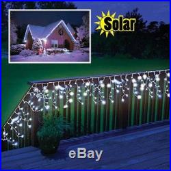 NewrayT Solar Led Icicle Lights Clear Christmas Decoration Home Window 3 Boxes