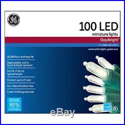 Nicolas Holiday GE90836 White LED Staybright Light Set, 100 Count Pack Of 12
