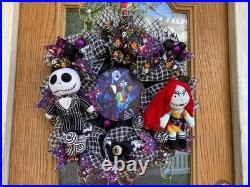Nightmare Before Christmas Wreath Jack Skellington & Sally Halloween Door Decor