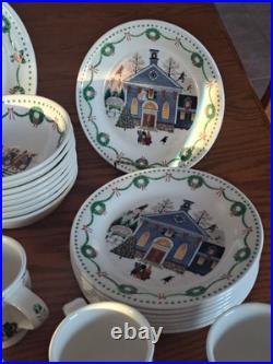 Nikko Americana Christmas Dinnerware Design By Charles Wysocki 31 Piece Grouping