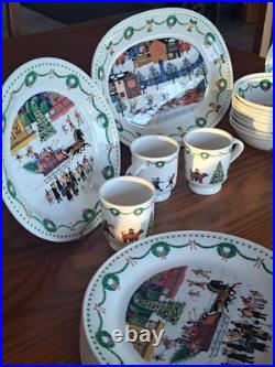 Nikko Americana Christmas Dinnerware Design By Charles Wysocki 31 Piece Grouping