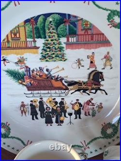 Nikko Americana Christmas Dinnerware Design By Charles Wysocki 31 Piece Grouping