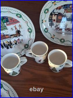 Nikko Americana Christmas Dinnerware Design By Charles Wysocki 31 Piece Grouping