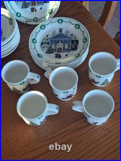 Nikko Americana Christmas Dinnerware Design By Charles Wysocki 31 Piece Grouping