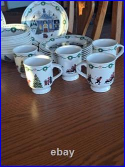Nikko Americana Christmas Dinnerware Design By Charles Wysocki 31 Piece Grouping