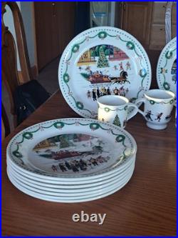 Nikko Americana Christmas Dinnerware Design By Charles Wysocki 31 Piece Grouping