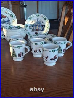 Nikko Americana Christmas Dinnerware Design By Charles Wysocki 31 Piece Grouping