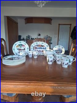 Nikko Americana Christmas Dinnerware Design By Charles Wysocki 31 Piece Grouping