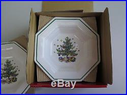 Nikko Christmastime Christmas Tree China Soup Plate 4 Pc Set in Box