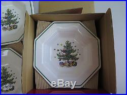 Nikko Christmastime Christmas Tree China Soup Plate 4 Pc Set in Box