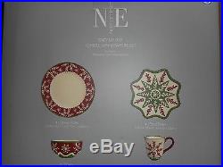 Noble Excellence Holiday Snowflake 16 Piece Dinnerware Set Ironstone New