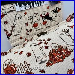 Noir Night Halloween Throw Pillow Set Ghost Pumpkin Decor Oversized 50x70