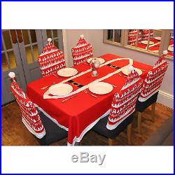 Nordic Reindeer Pattern Christmas Xmas Chair Covers Table Decoration