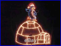 North Pole Igloo Penguin Outdoor Holiday LED Lighted Decoration Steel Wireframe