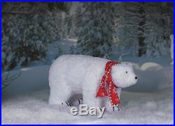 North Pole Polar Bear Penguin Combo Christmas Yard Animals + Spot Light Holder
