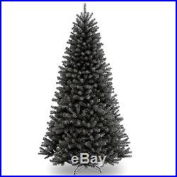 North Valley 7.5′ Black Spruce Artificial Christmas Tree with Stand