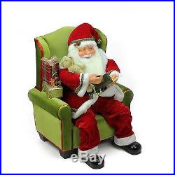 Northlight 32 Jolly Santa Claus Sitting In Green Arm Chair Christmas Figure