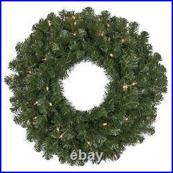 Northlight 36 Deluxe Windsor Pine Artificial Christmas Wreath Clear Lights