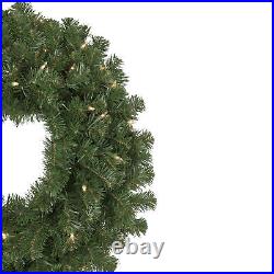 Northlight 36 Deluxe Windsor Pine Artificial Christmas Wreath Clear Lights