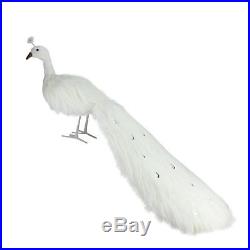Northlight 39.5 Winter’s Beauty White Peacock Bird Tail Feather Christmas Decor