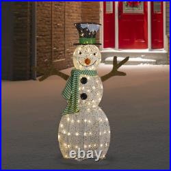 Northlight 43 LED Snowman Top Hat Green Scarf Outdoor Christmas Decoration