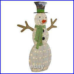 Northlight 43 LED Snowman Top Hat Green Scarf Outdoor Christmas Decoration