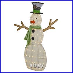 Northlight 43 LED Snowman Top Hat Green Scarf Outdoor Christmas Decoration