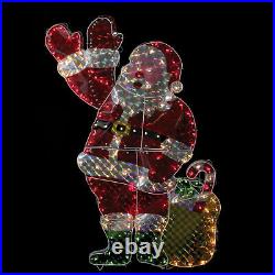 Northlight 48 Holographic Lighted Waving Santa Claus Christmas Yard Art Decor