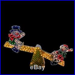 Northlight 48 Holographic Snowmen on See Saw Lighted Outdoor Christmas Decor