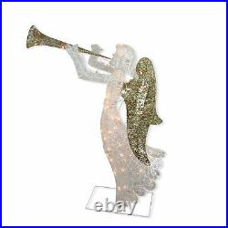 Northlight 48 Lighted Glittered Trumpeting Angel Christmas Outdoor Decoration