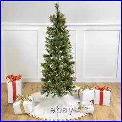 Northlight 4.5' Yorkville Pine Pencil Artificial Christmas Tree Multi Lights